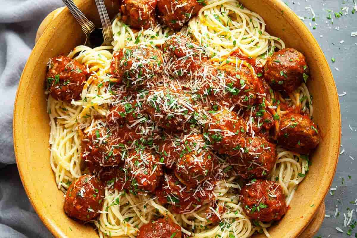 Eggplant Meatballs with Zucchini Noodles