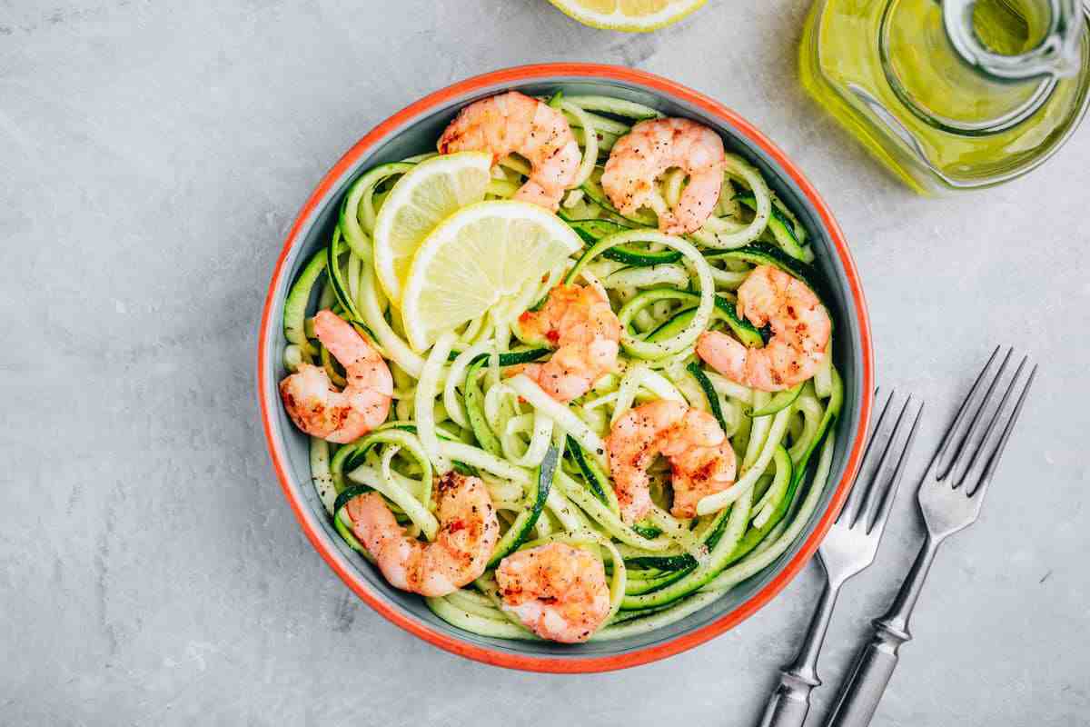 Garlic Shrimp Zucchini Pasta