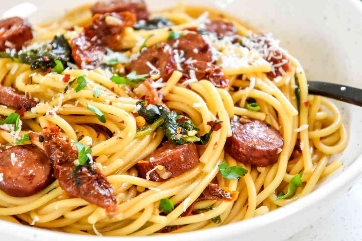 Kielbasa Angel Hair Pasta Recipe with Sausage