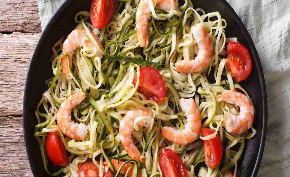 Keto Garlic Shrimp Zucchini Pasta