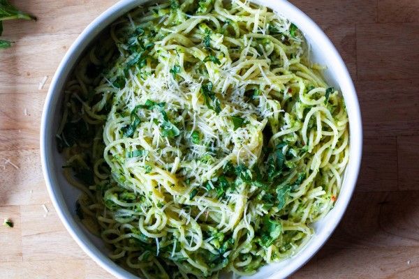 Courgette Anchovy Zucchini Pasta Recipe with Cream Cheese