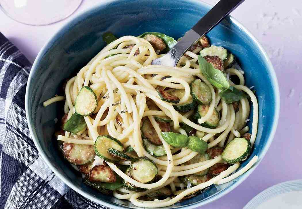 Fried Zucchini Pasta Recipe with Cheese