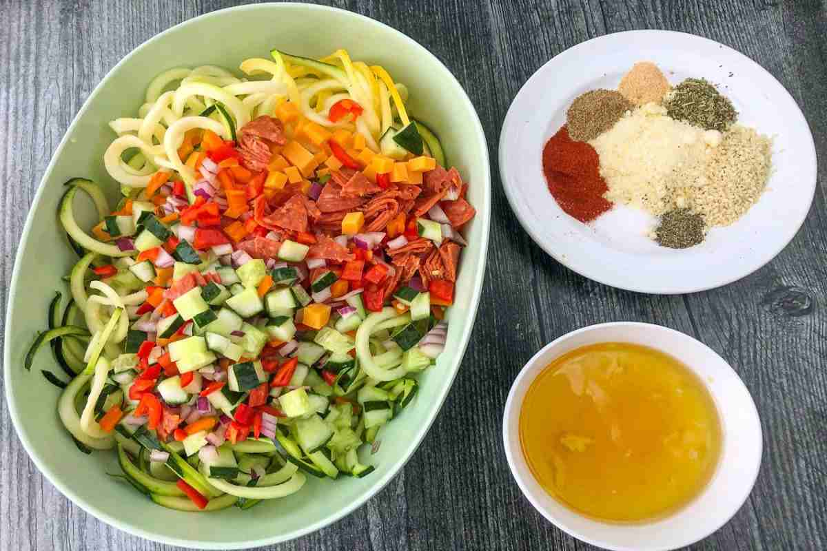 Keto Zucchini Pasta Salad