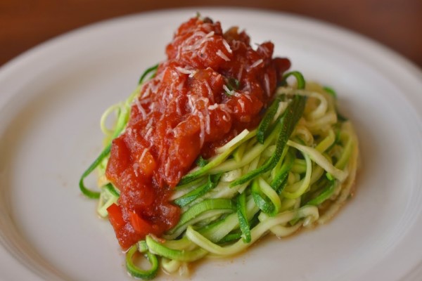 Anthony Tucci Zucchini Pasta Recipe with Tomato Sauce