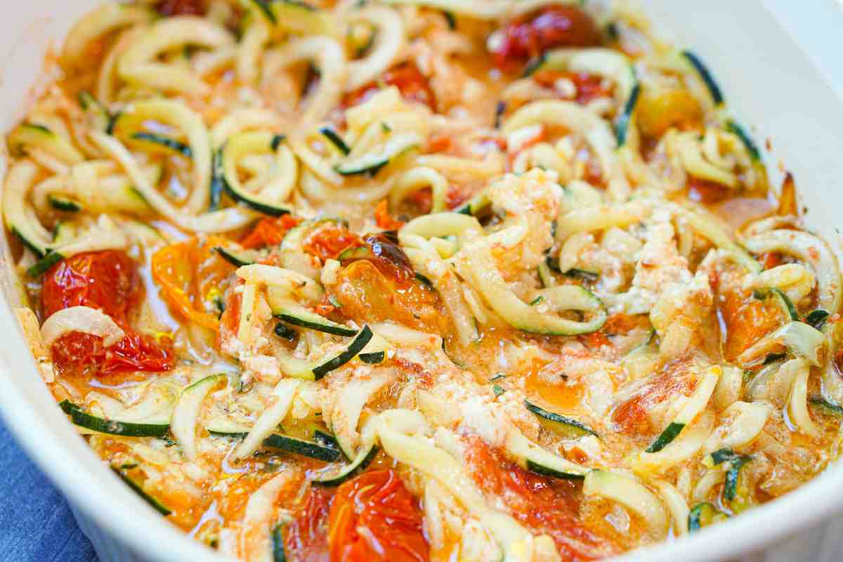 Feta Tomato Zucchini Pasta